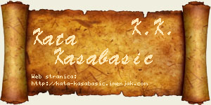 Kata Kasabašić vizit kartica